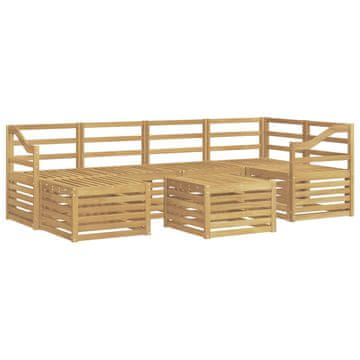 Vidaxl Zunanja garnitura za sedenje 7 szt. Bela Poliester
