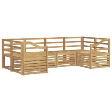 Vidaxl Zunanja garnitura za sedenje 6 szt. Bela 245 x 126,5 x 73 cm