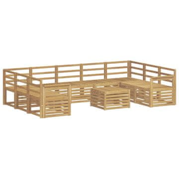 Vidaxl Zunanja garnitura za sedenje 10 szt. Bela 59 x 59 x 37 cm