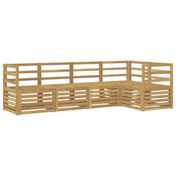 Vidaxl Zunanja garnitura za sedenje 5 szt. Bela 245 x 126,5 x 73 cm