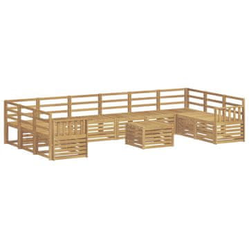 Vidaxl Zunanja garnitura za sedenje 11 szt. Bela 59 x 59 x 37 cm