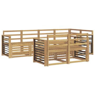 Vidaxl Zunanja garnitura za sedenje 7 szt. Bela 247 x 128,5 x 73 cm
