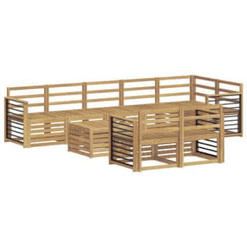Vidaxl Zunanja garnitura za sedenje 9 szt. Bela 59 x 59 x 37 cm
