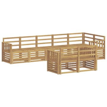 Vidaxl Zunanja garnitura za sedenje 8 szt. Bela 306 x 128,5 x 73 cm