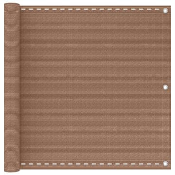 Vidaxl Balconska mreža Taupe 75 x 1000 cm HDPE in aluminij