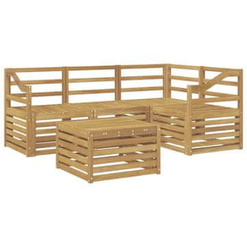 Vidaxl Zunanja garnitura za sedenje 5 szt. Bela 59 x 59 x 37 cm
