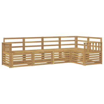 Vidaxl Zunanja garnitura za sedenje 5 szt. Bela 247 x 128,5 x 73 cm