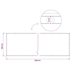 Vidaxl Zaslon za zasebnost na balkonu 180 x 600 cm Blago s PU prevleko