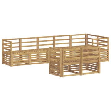 Vidaxl Zunanja garnitura za sedenje 8 szt. Bela 304 x 126,5 x 73 cm