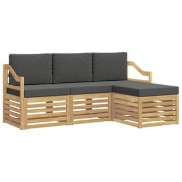 Vidaxl Zunanja garnitura za sedenje 4 szt. Bela in antracit