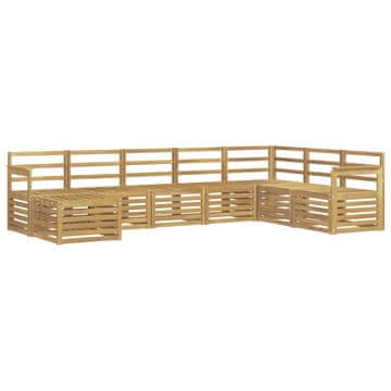 Vidaxl Zunanja garnitura za sedenje 8 szt. Bela 306 x 187,5 x 73 cm