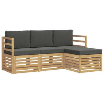 Vidaxl Zunanja garnitura za sedenje 4 szt. Bela in antracit