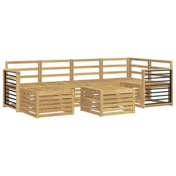 Vidaxl Zunanja garnitura za sedenje 7 szt. Bela Poliester