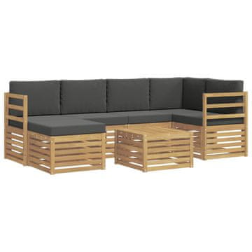 Vidaxl Zunanja garnitura za sedenje 7 szt. Bela in antracit Poliester