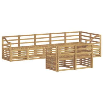 Vidaxl Zunanja garnitura za sedenje 8 szt. Bela 304 x 126,5 x 73 cm