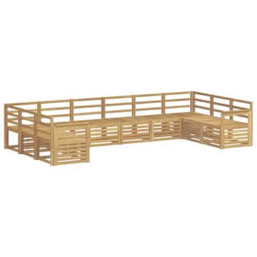 Vidaxl Zunanja garnitura za sedenje 10 szt. Bela 363 x 187,5 x 73 cm
