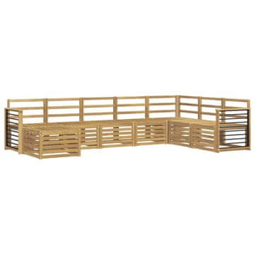 Vidaxl Zunanja garnitura za sedenje 8 szt. Bela 306 x 187,5 x 73 cm