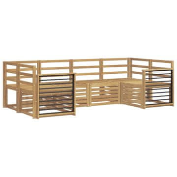 Vidaxl Zunanja garnitura za sedenje 6 szt. Bela 245 x 128,5 x 73 cm