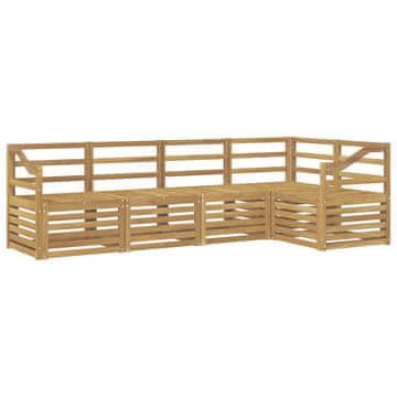 Vidaxl Zunanja garnitura za sedenje 5 szt. Bela 245 x 126,5 x 73 cm
