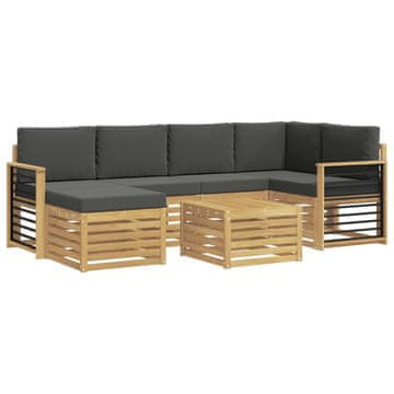 Vidaxl Zunanja garnitura za sedenje 7 szt. Bela in antracit Poliester