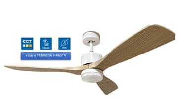 Optonica LED stropni ventilator 18W 3CCT 1440lm IP20 bela+les
