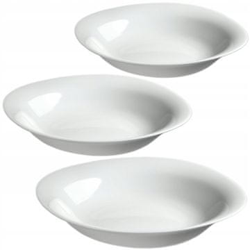KADAX Komplet globokih krožnikov 23 cm - 3 beli krožniki