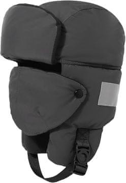 Nikcorp moška zimska kapa pilotka Topla letalski slog umetno krzno vodoodporna siva one size 55-58 cm zunanji sintetični usnje podloga puhasto krzno traka z zaponko 18 cm ušesnikov