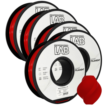 Professional Lab 5x PLA Rdeča Filament 1.75 mm - Professional Lab Biološko Razgradljiv PLA (1kg Kolut)