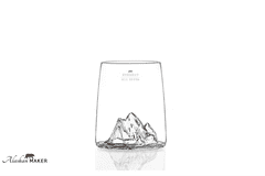 Alaskan Maker Shot KOZARCA za žgano pijačo s topografijo Mt. Blanc in Everest AMTOPO-S-BE