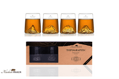 Alaskan Maker Shot KOZARCI za žgano pijačo s topografijo Švice AMTOPO-S-MEMJ