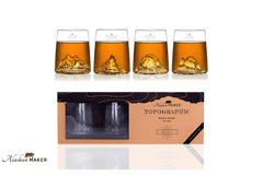 Alaskan Maker Shot KOZARCI za žgano pijačo s topografijo Italije AMTOPO-S-TMMT