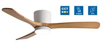 Optonica LED stropni ventilator 18W 3CCT 1440lm IP20 bela+les