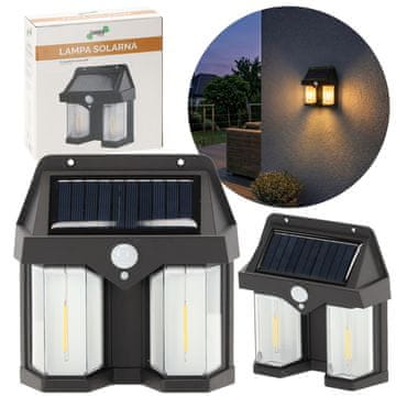 GARDEN LINE Zunanja LED-svetilka s senzorjem gibanja, sončna svetilka za fasado, senzor mraka
