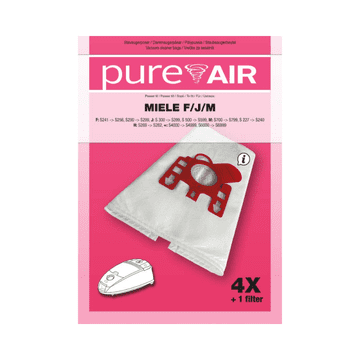 Pure Air Vrečke za sesalnike MIELE F/J/M - 4 vrečke + filter
