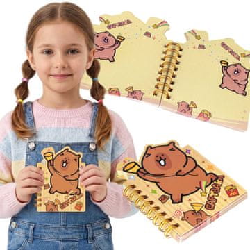 STARPAK Kapibara, MINI zvezek A7 s spiralno vezavo, žepni zvezek – 50 listov