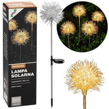 GARDEN LINE Sončna vrtna svetilka v obliki regrata, vrtna okrasna svetilka LED s toplim belim svetlobnim odtenkom 68 cm