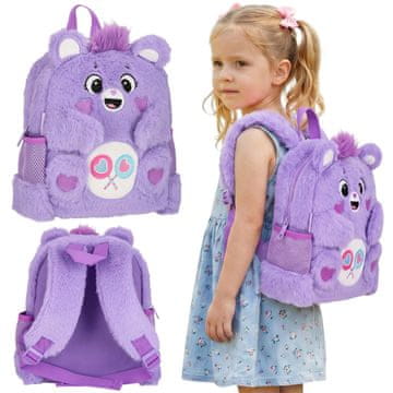 STARPAK Care Bears Plišast vijoličen nahrbtnik za deklice, majhen nahrbtnik za izlete v vrtcu 5 L