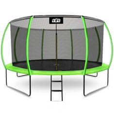 Aga SPORT EXCLUSIVE Trampolin 430 cm Svetlo zelena + zaščitna mreža + lestev