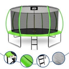 Aga SPORT EXCLUSIVE Trampolin 430 cm Svetlo zelena + zaščitna mreža + lestev