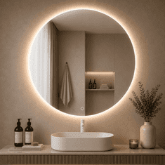 S6 Steklarstvo Šest LED ogledalo S616A, fi 90cm, ambientalna osvetlitev