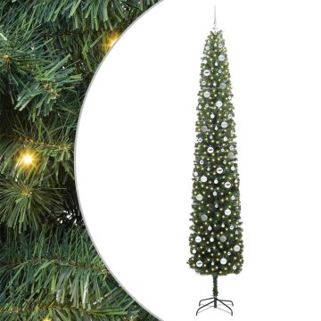Vidaxl Umestno božično drevo Zelena 270 cm PVC in Jeklo in Plastika