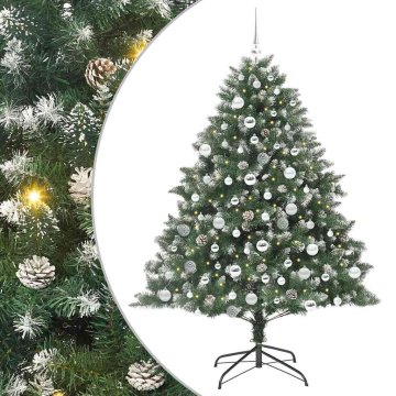 Vidaxl Umestno božično drevo Zelena 180 cm PVC, plastika in jeklo