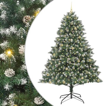 Vidaxl Umestno božično drevo Zelena 240 cm PVC, plastika in jeklo