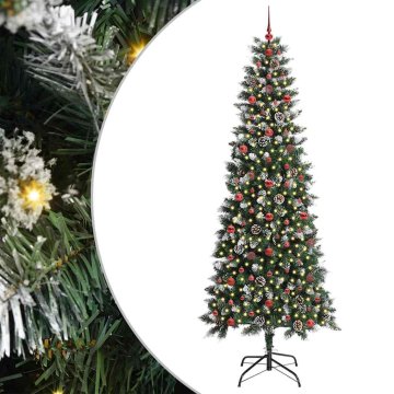 Vidaxl Umestno božično drevo Zelena 240 cm PVC, plastika in jeklo