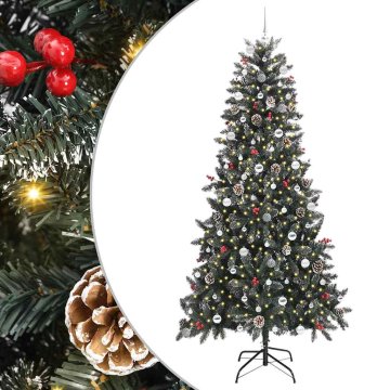 Vidaxl Umestno božično drevo Zelena 240 cm PVC, plastika in jeklo