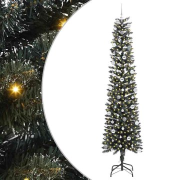 Vidaxl Umestno božično drevo Zelena 240 cm PVC, plastika in jeklo
