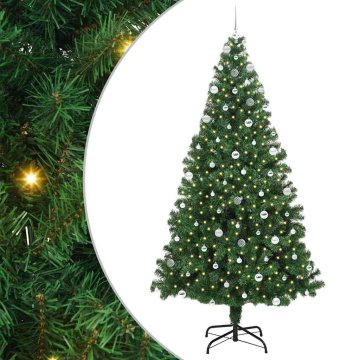 Vidaxl Umestno božično drevo Zelena 240 cm PVC, jeklo in plastika