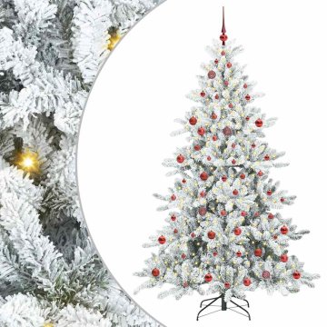Vidaxl Umetno Zložljivo Božično Drevo Bela 210 cm PVC in jeklo