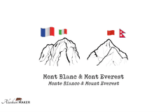 Alaskan Maker KOZARCA za žgano pijačo s topografijo Mt. Blanc in Everest AMTOPO-BE