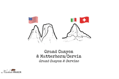 Alaskan Maker KOZARCA za žgano pijačo s topografijo Grand Canyon in Matterhorn AMTOPO-GM